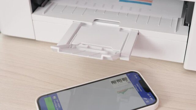Multifunction printer with printing, scanning, copying and printing functions via smartphone