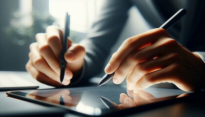 Close-Up of Business Hand Writing – Professional Corporate Work and Productivity Concept.