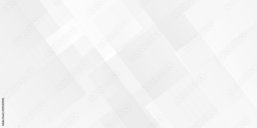 Fototapete white and gray overlap triangle geometric technology pattern. minimal rectangle randomly arranged wh
