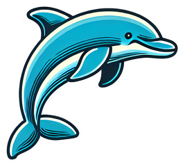 Obraz premium Dolphin isolated Vector illustration, for T-shirt designs and merchandise 