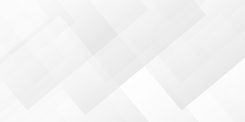 White and gray overlap triangle geometric technology pattern. minimal rectangle randomly arranged white lines transparent web square background layers. overlapping presentation design.	