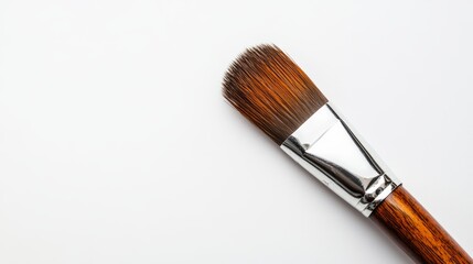 Fototapeta premium Wooden Paintbrush on White: Art Tool Mockup 