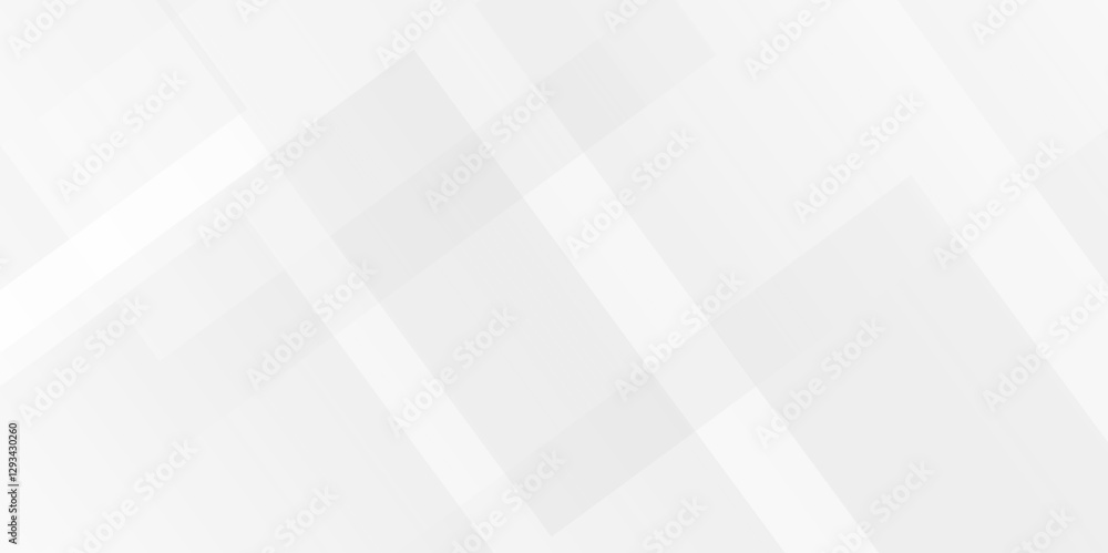Fototapete white and gray overlap triangle geometric technology pattern. minimal rectangle randomly arranged wh