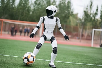 soccer player kicking ball