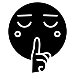 Shushing Face Vector Icon