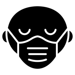 Face with Medical Mask Vector Icon