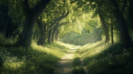 Obraz premium sun rays through trees