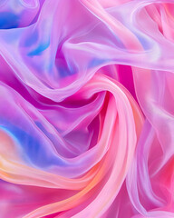 Fototapeta premium Abstract vibrant fabric folds, display, background, fabric texture