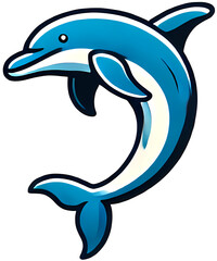 Naklejka premium Dolphin isolated Vector illustration, for T-shirt designs and merchandise 