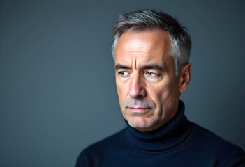Obraz premium Striking Portrait of an old man with Intense Eyes and Strong Jawline