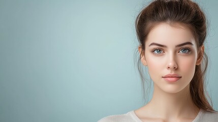 Fototapeta premium AI-powered personalized skincare analysis and product recommendations, analyzing facial hydration and UV damage for optimal skin health..