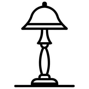 recommend clip art: Table lamp Night lamp icon black color outline vector on white background.