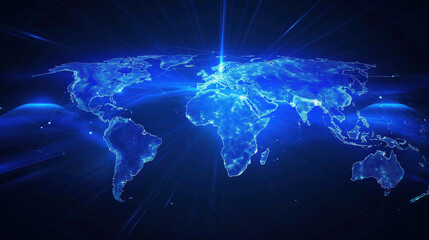 World map on a technological background. Best Internet Concept of global business. Elements of this image furnished by. World map on a technological background, bright lines