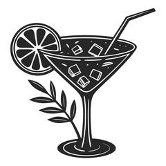 Cocktail silhouette vector illustration