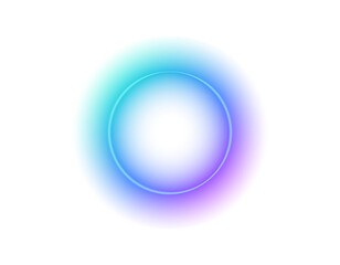 A luminous circle with a glowing halo, showcasing a soft blend of blue and purple hues.