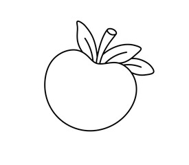 Vector isolated simple minimal tomato tattoo colorless black and white contour line easy drawing