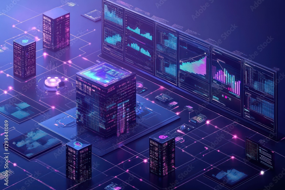 Aufkleber advanced operations center streams real-time data, visualizing network connectivity.