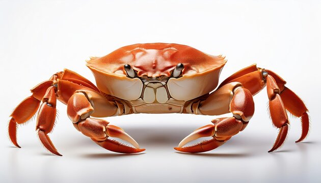 Striking Crab in Isolation on White Background Vivid Blue Crustacean Showcased against a Pristine Backdrop, Evoking a Sense of Majesty and Serene Solitude.