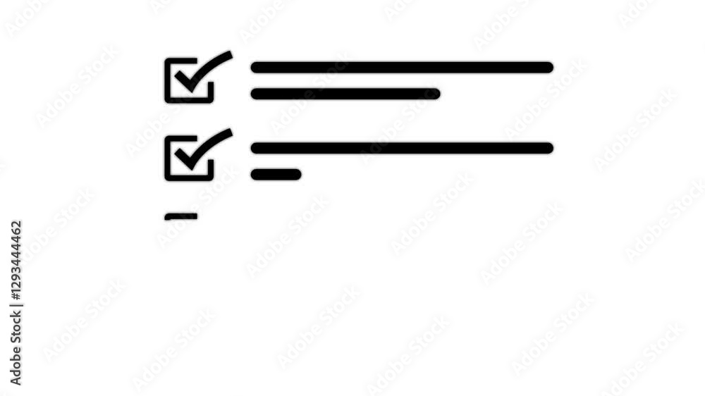 Poster checklist line icon animation. document marking, tick mark icon. concept animation.