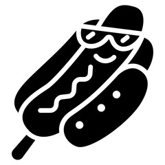 Hot Dog Stick Vector Icon