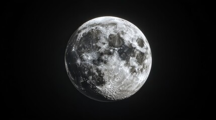 Beautiful full moon illuminating the night sky with visible craters and texture in a clear atmosphere