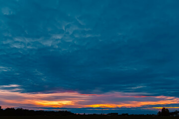 Sunset or sundowner near Holzschwaig, Plattling, Deggendorf, Bavaria, Germany