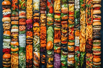 Fototapeta premium Diverse Burger & Sides Feast