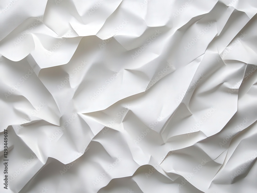 Poster crumpled white paper texture for background or design use
