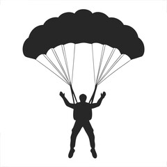 SKYDIVING silhouette vector illustration