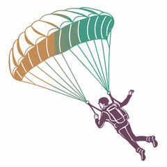 SKYDIVING silhouette vector illustration