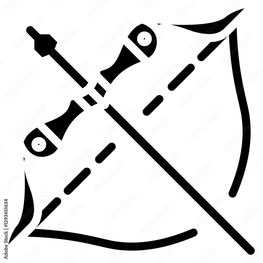 Poster bow string vector icon