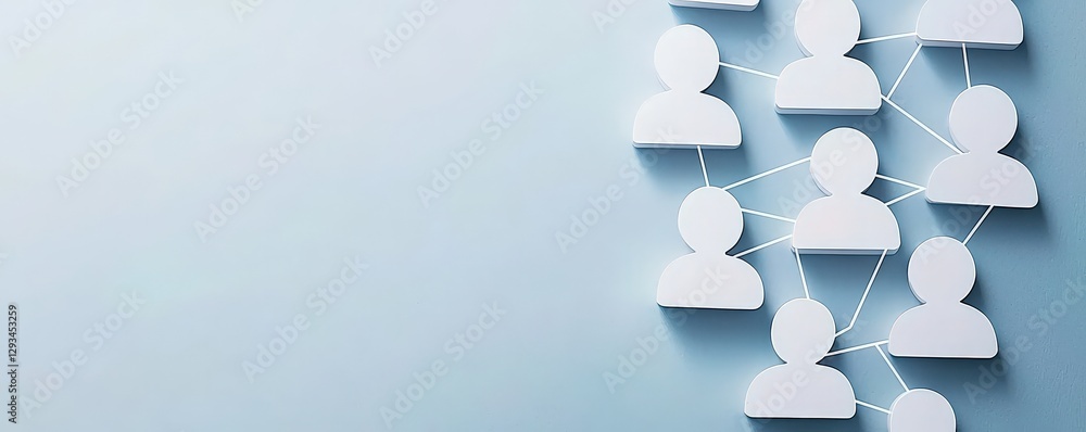 Aufkleber marketing automation lead efficiency concept. network of abstract user icons on a blue background.