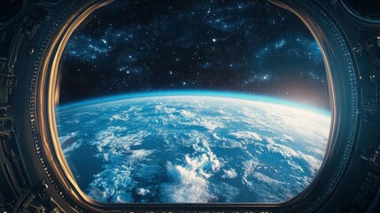 A Breathtaking View of Earth from Space: Capturing the Tranquility and Beauty of Our Planet Against the Infinite Cosmos at Dawn