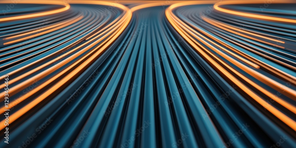 Poster marketing automation lead efficiency concept. abstract lines with a vibrant glow in a dynamic patter