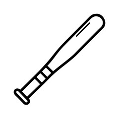 Fototapeta premium baseball bat icon, baseball bat line art - simple line art of baseball bat, perfect for baseball bat logos and icons