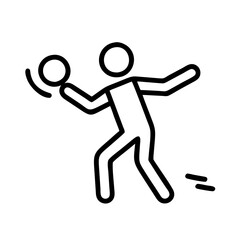 discus throw icon, discus throw line art - simple line art of discus throw, perfect for discus throw logos and icons