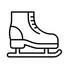 ice skates icon, ice skates line art - simple line art of ice skates, perfect for ice skates logos and icons