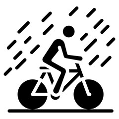 Monsoon Cycling Vector Icon