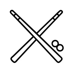 pool cue icon, pool cue line art - simple line art of pool cue, perfect for pool cue logos and icons