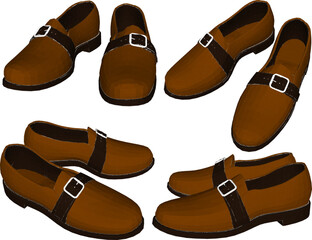 vector sketch illustration of sandal shoe design with accessories for office worker fashion