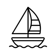 sailing icon, sailing line art - simple line art of sailing, perfect for sailing logos and icons