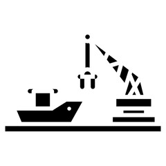 Harbor Repair Shop Vector Icon