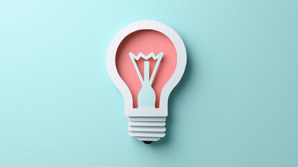 Fototapeta premium Bright and Unique Papercut Style Illustration of a Lightbulb Design