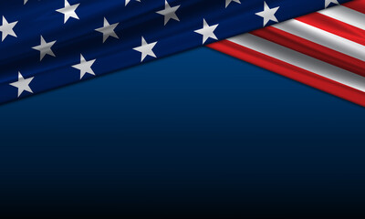 USA Flag Background with Copy Space