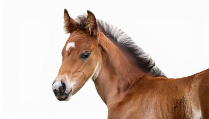Obraz premium Adorable Isolated Foal on Transparent Background Cute Farm Animal PNG Clip Art Perfect for Digital Art, Home Decor, or Design Inspiration