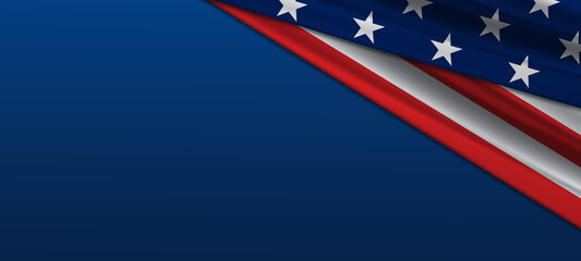 USA Flag Background with Copy Space