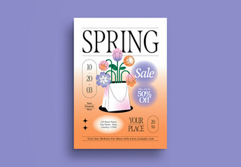 Orange Bold & Bright Color Spring Sale Flyer Layout