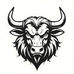 vector illustration of a bull retro logo