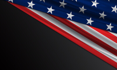USA Flag Background with Copy Space