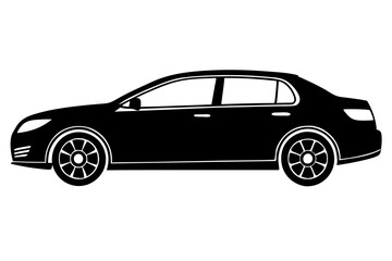 Fototapeta premium Modern car silhouette vector illustration